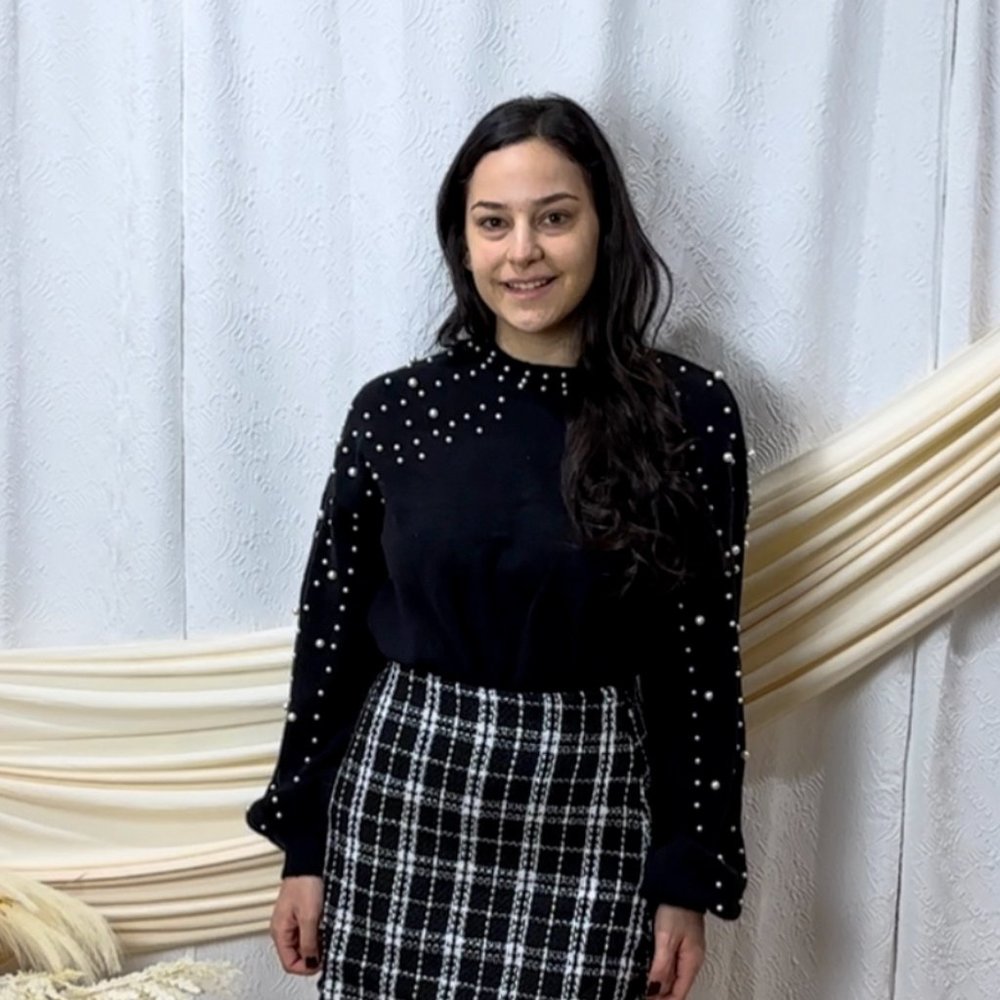 Pearl Sleeve Sweater